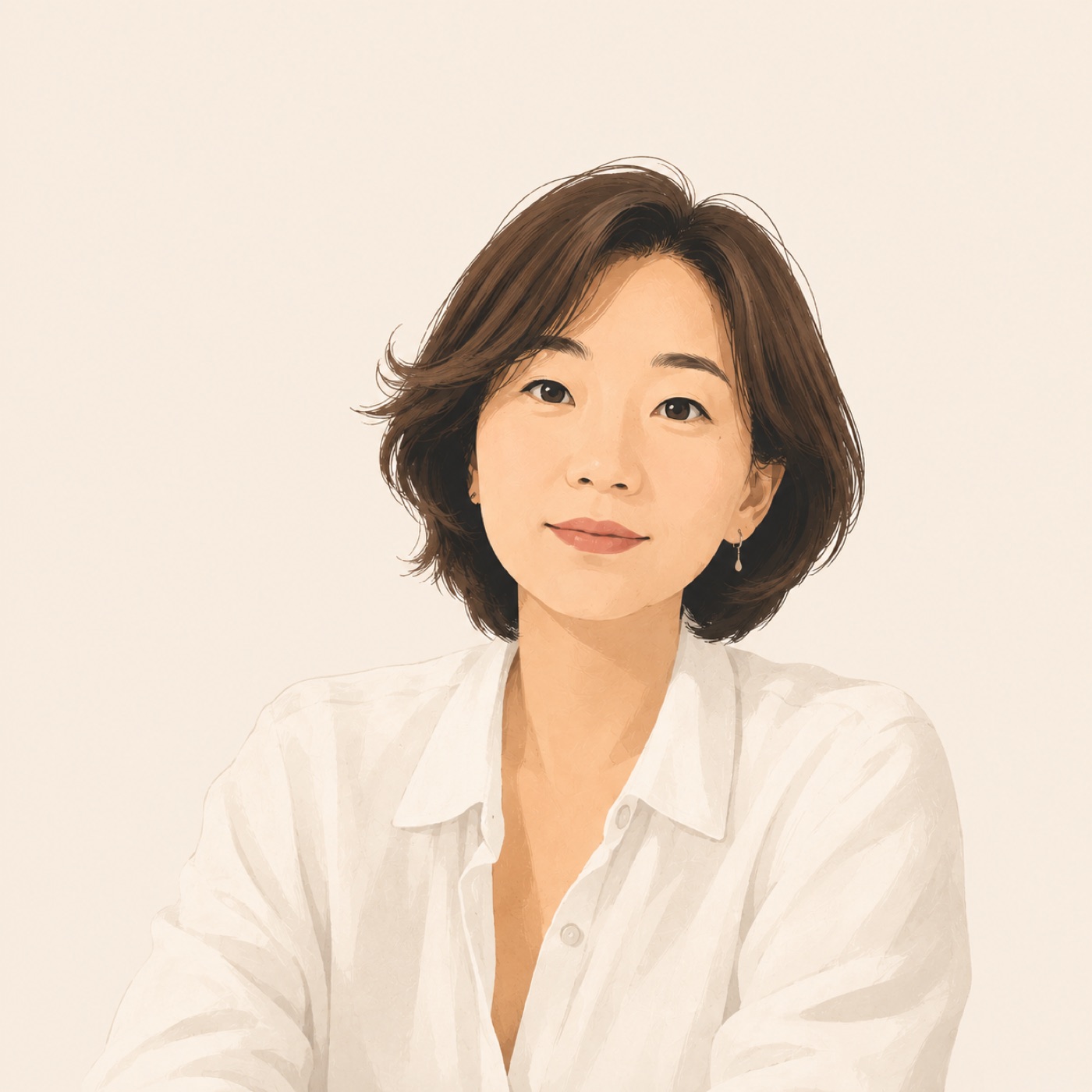 책상 앞에서 글을 쓰는 케이 일러스트 초상